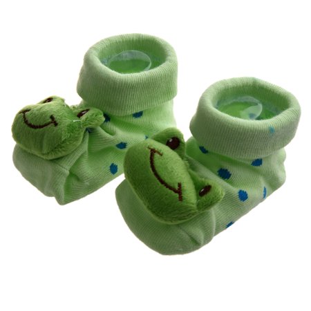 

Green Frog - Irresistibly Cute Baby Boy Girl 3D Bootie Socks Anti / Non Slip 0-12 months