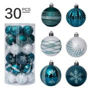 30 Pieces Christmas Tree Bulbs Hanging Ornament Set Colorful Shatterproof Christmas Balls Stars Pendant for Home Decoration