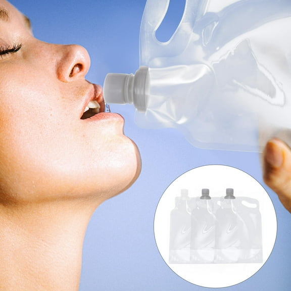 WRITWAA 3Pcs Folding Water Storage Bag Assorted Color PET Water Pouch Portable