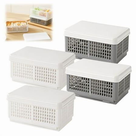 4PCS Portable Outdoor Fruit Sandwich Box Set with Rectangle Design