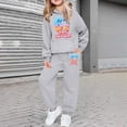 thumbnail image 2 of MEZZALL Kids Girls 6 7 Printed Long Sleeve Hoodie Sweatshirt Tops And Jogger Pants Two Piece Outfit Soft Casual Pullover Playwear Classic Children Fashion Clothes Sets, 2 of 4