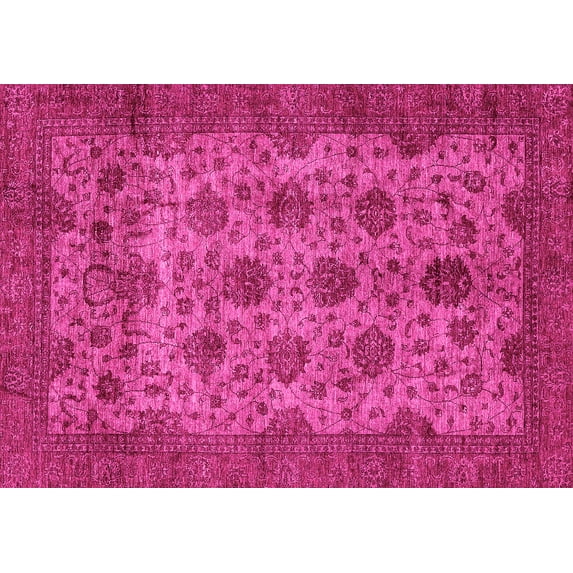 Ahgly Company Indoor Rectangle Abstract Pink Modern Area Rugs, 6' x 9'
