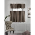 thumbnail image 5 of 3S Brother's Solid Linen Look Curtains Drapes Kitchen Valance Set of 3 Hanging Rod Pocket Window Valance Treatments Decorative Valances Tiers Café Curtains (Cappuccino 50"x14"Valance - 24"x30"Tiers), 5 of 6