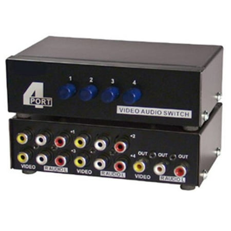 - iMBAPrice - 4 Way AV Switch RCA Switcher 4 In 1 Out Composite Video L/R Audio Selector Box for DVD STB Game Consoles and More