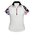 thumbnail image 1 of Monterey Club Women's Fairway Print Contrast Golf Polo Shirt #2502, 1 of 3