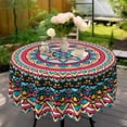 thumbnail image 2 of Bohemia Round Tablecloth 60inch,Tablecloth Waterproof and Wrinkle-Free, Boho Table Covers, Summer Decorations for Home, 2 of 7