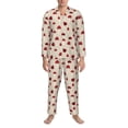 thumbnail image 3 of Wukai Ladybug With Mushroom Men's Long Sleeve Pajama Set,Long Sleeve Mens Sleepwear with Pockets & Front Fly-X-Large, 3 of 7