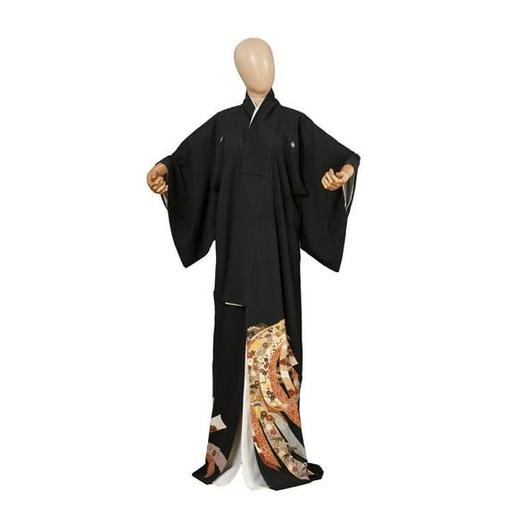 DEAR VANILLA Authentic Traditional Japanese Tomesode Silk Kimono for Women Robe Made in Japan KMT-0185