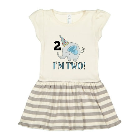 

Inktastic 2nd Birthday 2 Year Old Elephant Gift Toddler Girl Dress