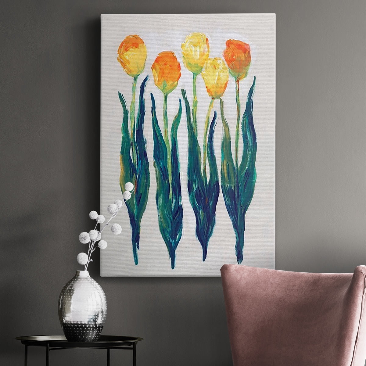 Tulips in a Row I Premium Gallery Wrapped Canvas - Ready to Hang