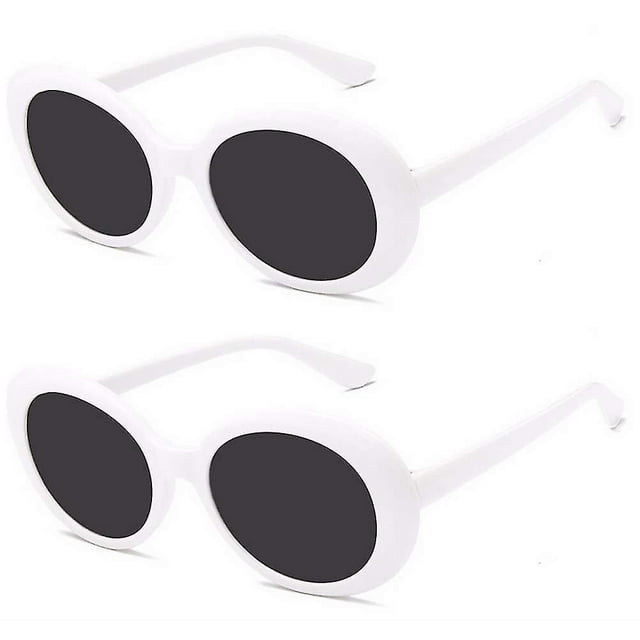2 Pcs Lunettes de Soleil Rétro Ovales, Lunettes de Soleil vintage