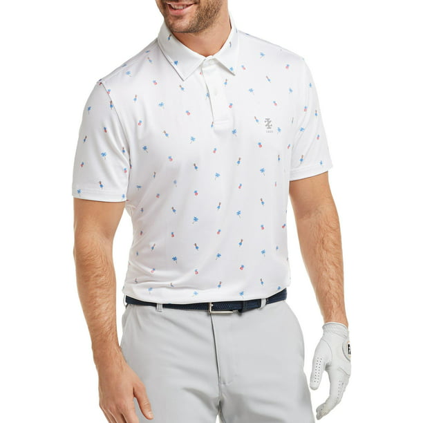 IZOD - IZOD Golf Mens Pineapple & Palm Tree Print Polo Shirt Large ...