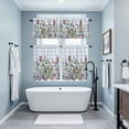 thumbnail image 3 of Spring Floral Kitchen Curtains Sets for Windows 24 Inch Length, Blue Plaid Botanical Flowers Butterfly Rod Pocket Window Treatments Tier Curtains and Valances Set for Bedroom/Bathroom, 3 of 8