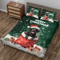 thumbnail image 3 of Santa Surprise Gift Labrador Retriever Merry Cheerful Christmas Quilt Bedding Set Lab Dog Lover Gifts 1 Blanket Bed Cover 2 Pillowcases - 12021, 3 of 5