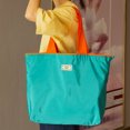 thumbnail image 3 of Bolsa de compras SUSUchens, impermeable, duradera, reutilizable, con cordón, plegable, compacta, para el hogar, viajes al aire libre, color morado, 3 of 8