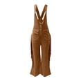 thumbnail image 7 of Jumpsuits for Women Casual Fringe Wide Leg Feel Overalls Boiler Long Pant Outwear,Brown,S, 7 of 7