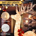 thumbnail image 2 of NALONE 5FT Large 3 Pieces Lighted Reindeer Christmas Decoration with 360 LED Lights, Pre-lit 3D Christmas Deer Family Set Decor Outdoor Yard with Stakes, Zip Ties, Mat(Cold), 2 of 8