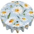 thumbnail image 2 of Daisy Print Tablecloth 60 Inch Round Wrinkle Free Farmhouse Spring Floral Tablecloth Suitable for Kitchen Decorantion/Indoor and Outdoor Dining Table/Party/Picnic, 2 of 6
