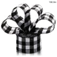 thumbnail image 4 of Lino navideño Accesorio de cinta con cable Tela de arpillera a cuadros Atmósfera navideña Decoración a cuadros Artesanía navideña Envoltura Negro Blanco 5m Methold HA009056-03, 4 of 6
