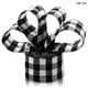 thumbnail image 4 of Lino navideño Accesorio de cinta con cable Tela de arpillera a cuadros Atmósfera navideña Decoración a cuadros Artesanía navideña Envoltura Negro Blanco 5m Methold HA009056-03, 4 of 6