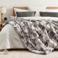 thumbnail image 3 of H&D Husky Print Faux Rabbit Fur Throw Blanket, 60" x 80", 3 of 7