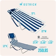 Ostrich Chaise Lounge, Facedown Beach Camping Pool Tanning Chair, Stripe