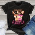 thumbnail image 1 of Camiseta Con Estampado De Burbujas Y K-Pop, Camiseta Informal De Manga Corta Con Cuello Redondo Para Verano Y Primavera, Ropa De Mujer, 1 of 4