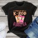 thumbnail image 1 of Camiseta Con Estampado De Burbujas Y K-Pop, Camiseta Informal De Manga Corta Con Cuello Redondo Para Verano Y Primavera, Ropa De Mujer, 1 of 4