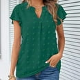 thumbnail image 2 of ZOELNIC Women's Summer V Neck Ruffle Short Sleeve Blouse Business Office Casual Top Shirts,L, 2 of 5