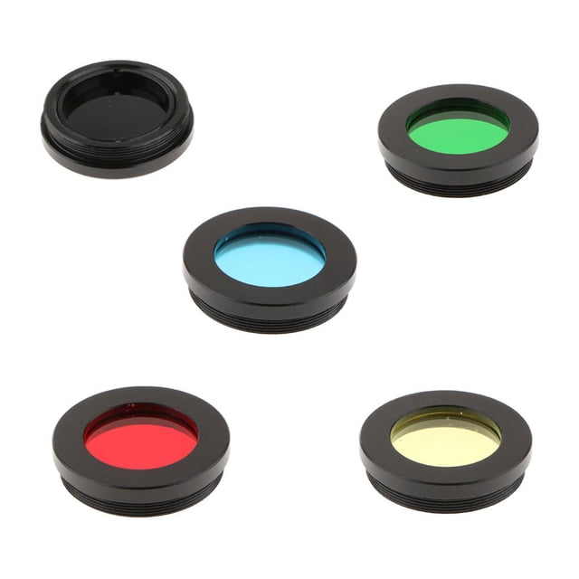 de 5 filtros de color estánd de 1,25 pulgadas pa e telescopio y rojo azul, pa observación pnetia de shamjiam filtros de color del telescopio