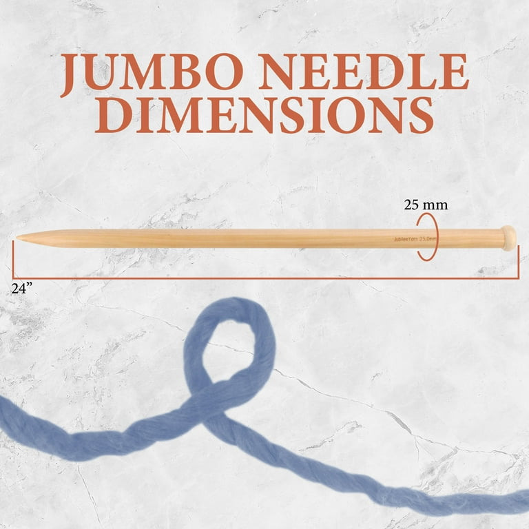JubileeYarn Jumbo Bamboo Knitting Needles - US 36 (20mm) - 16 Long - 1 Pair