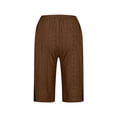 thumbnail image 5 of Hurxie Women's Bermuda Long Shorts Knee Length with Pockets High Waisted Shorts for Women Lounge Walking Coffee,XL, 5 of 6