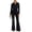 Black, variant on Edvintorg Women Jumpsuit Lapel Cargo Pocket Button Down Romper Long Sleeve Jumpsuits with Flare Pant Womens Clothing S-XL White