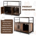 thumbnail image 3 of Costway Cat Litter Box Enclosure with  Open Shelves Wooden Cat House Nightstand End Table, 3 of 9