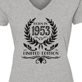 thumbnail image 4 of Inktastic Born in 1953 Limited Edition Women's V-Neck T-Shirt, 4 of 5