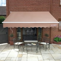 KFFKFF Patio Awning Retractable 8' x 7' Awning Sunshade Shelter with Crank Handle