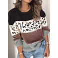thumbnail image 3 of Women's Sweaters Casual Long Sleeve Crewneck Color Block Patchwork Pullover Knit Sweater Tops, 3 of 3
