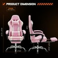 thumbnail image 7 of Home Office Desk Chairs, Ergonomic Computer Chair with Footrest and Comfy Lumbar Support, PU Leather Recliner Gaming Chair with Headrest and Fixed up Armrest, Height Adjustable, 7 of 7
