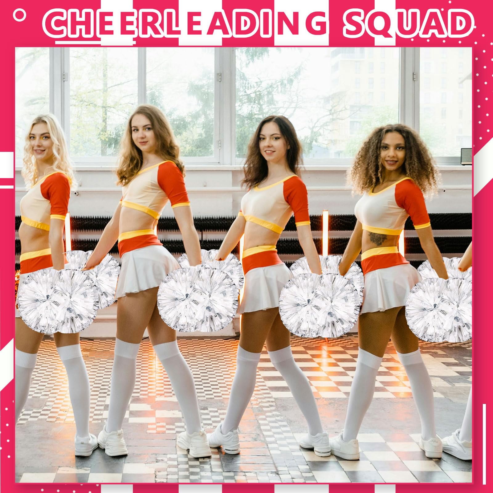 20 Pcs Cheerleading poms,pom poms Cheerleading with Handle Style Cheer Pom Pomsfor Dance, Matches, Team Spirit Sports