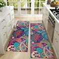 thumbnail image 4 of Kitchen Rugs Sets Of 2,Purple Pioneer Flower and Paisley Pattern Anti Fatigue Kitchen Mat Rugs Non Slip Washable,Decorative Kitchen Floor Mats for Kitchen,Sink,Laundry,17"X47", 4 of 5