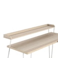 thumbnail image 5 of Pemberly Row Modern Wood/Metal L Desk with Riser in Light Brown, 5 of 10