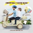 thumbnail image 3 of HomePerch 12V Kids Ride On Electric Motorcycle for Girls, 3-Wheel Toddler Motorbike with Bluetooth MP3 Music, Battery Powered Ride On Toy with LED Lights, for Kids Ages 3-6, Beige, 3 of 9