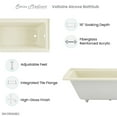 thumbnail image 5 of Voltaire 60" x 30" Right-Hand Drain Alcove Bathtub in Bisque, 5 of 10