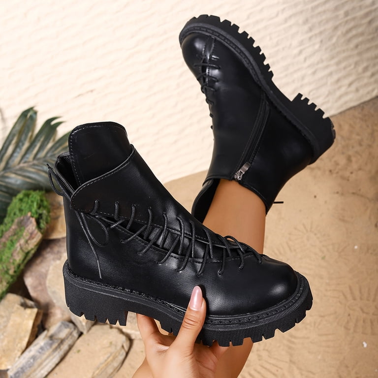 Chelsea Combat Boots for Women Halloween Gothic Punk Leather  display picture 1