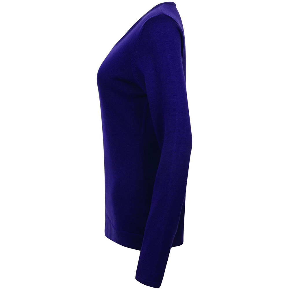 Henbury Womens 12 Gauge Fine Knit V-Neck Jumper / Sweatshirt - image 3 of 5
