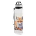 thumbnail image 2 of Fox Orange Sports Water Bottle Portable Travel Mug 32oz BPA Free Leak Proof Straw Transparent Tritan for Gym Yoga Cycling Camping, 2 of 7