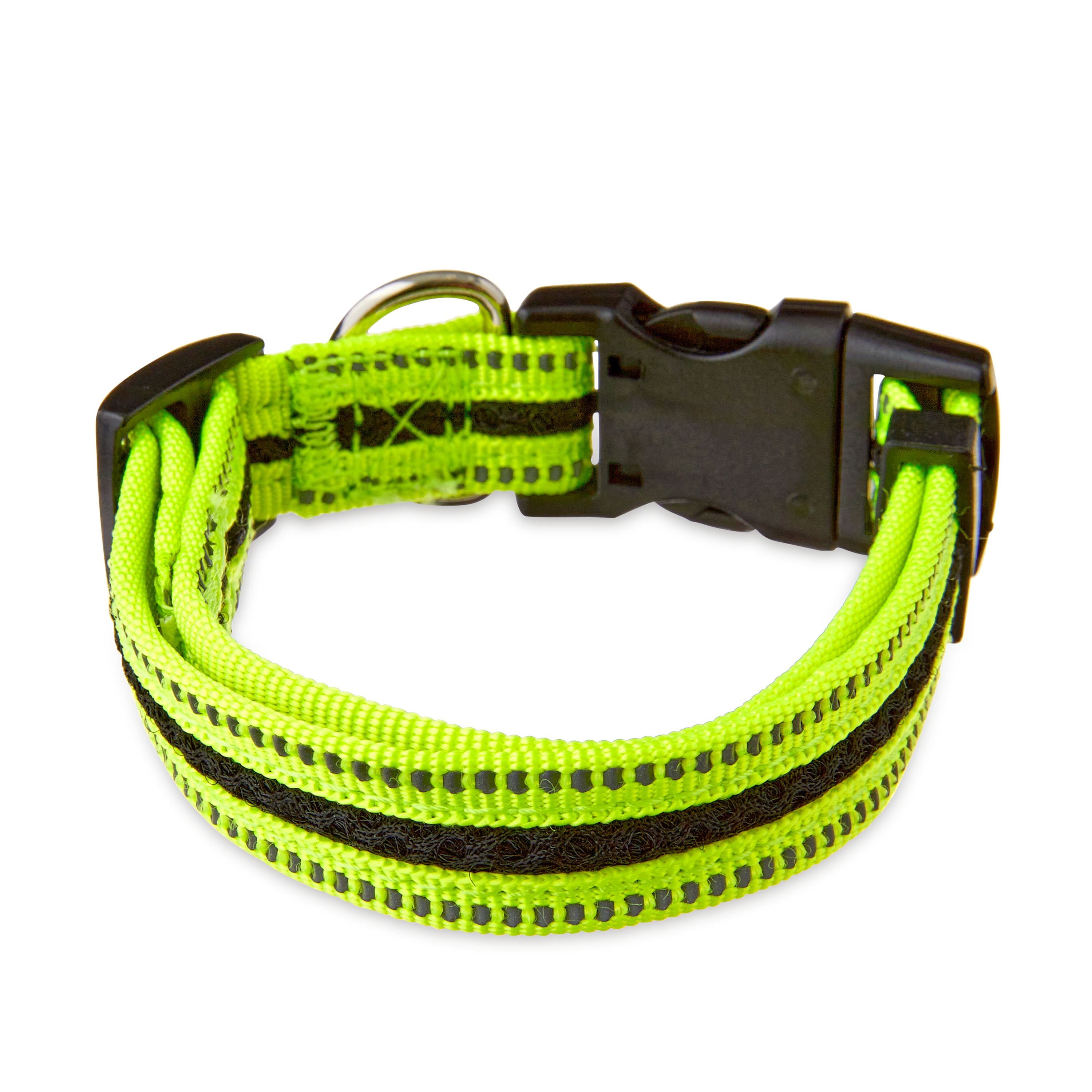 Vibrant Life Reflective Adjustable Dog Collar, Neon Yellow & Black, Small