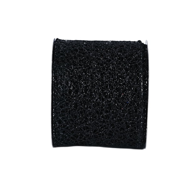 Gwen Studios 2.5" Black Glitter Wire Ribbon, 3 yards