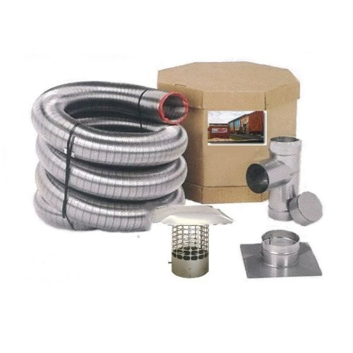 SmoothWall Double Ply Stainless Steel Chimney Liner Kit - 5" x 30'