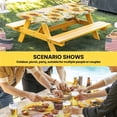 thumbnail image 6 of Yellow Sunflowers Table Cloths for 4 Foot Rectangle Tables, Country Farm Butterfly Flower Light Beige Patio Waterproof Elastic Fitted Tablecloths, Washable Rectangular Table Cover for Camping, 6 of 8